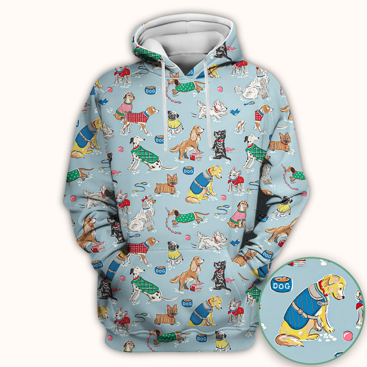 Dog Sweater Playing Ball Nurse Scrub Top