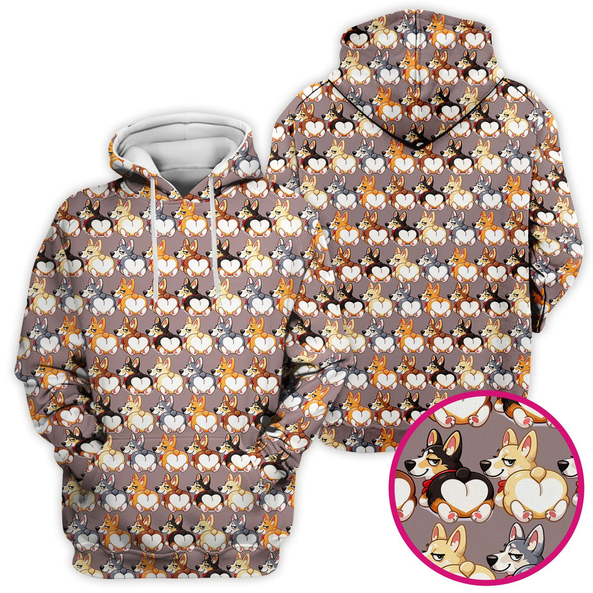 Corgi Cartoon Nurse Scrub Top