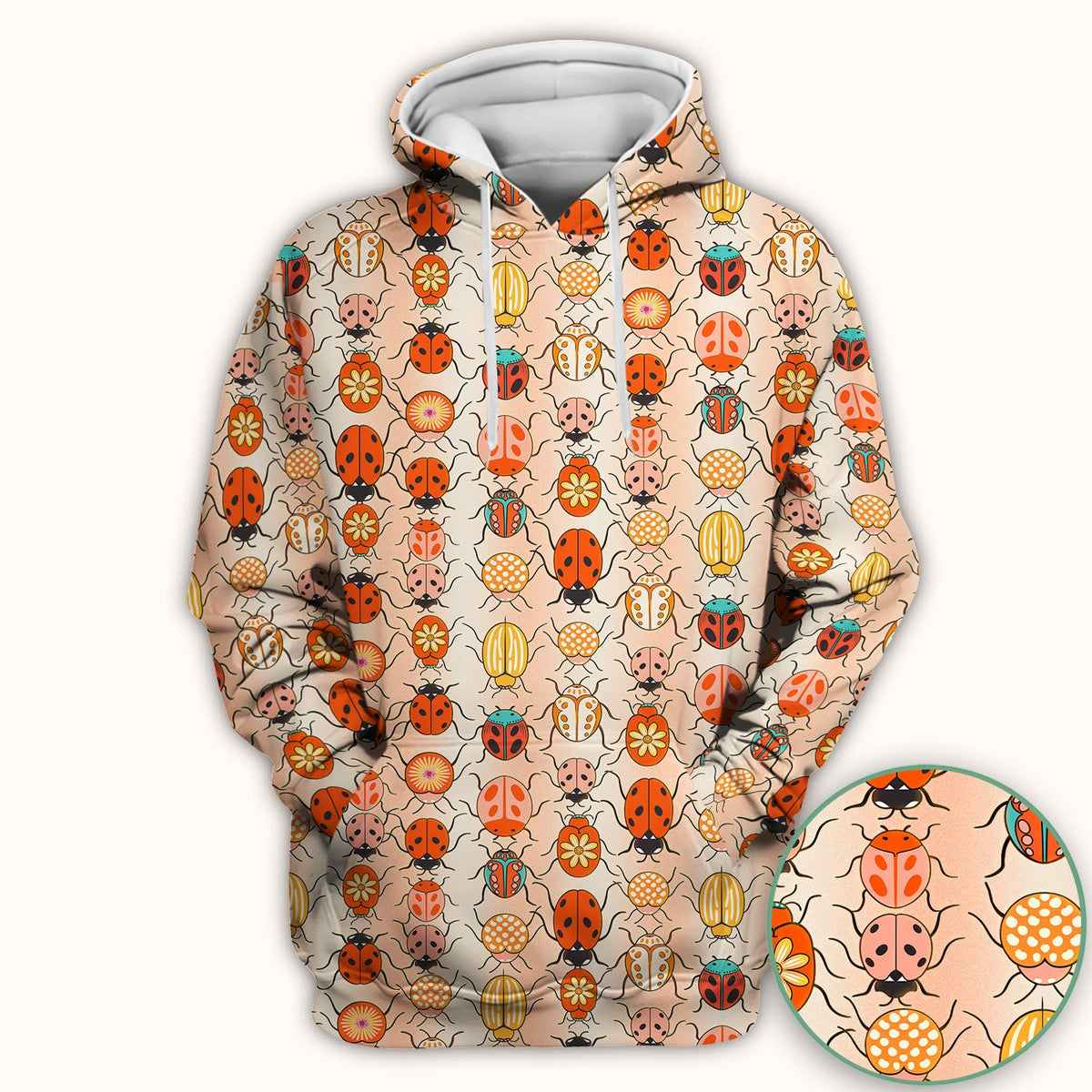 Ladybug Beetle Floral Nurse Scrub Top