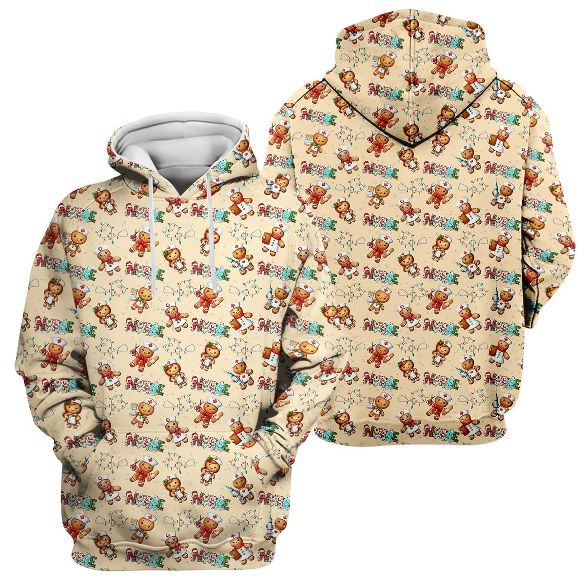 Gingerbread Cookie Nurse Scrub Top - Christmas Gift