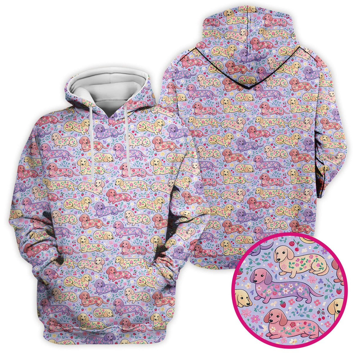 Dachshund Floral Nurse Scrub Top