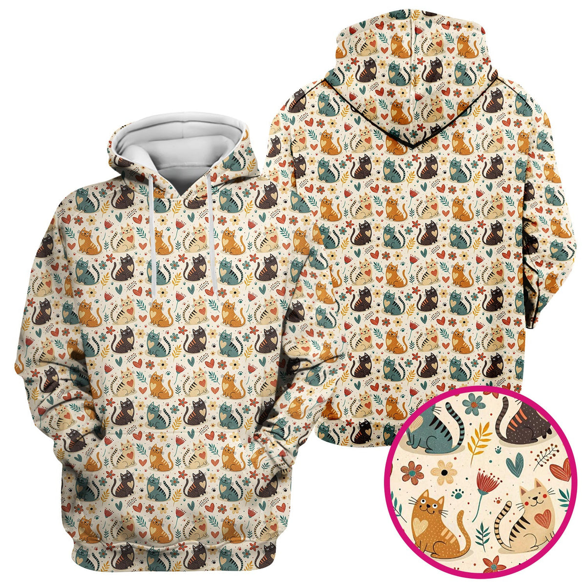 Cat Floral Nurse Scrub Top