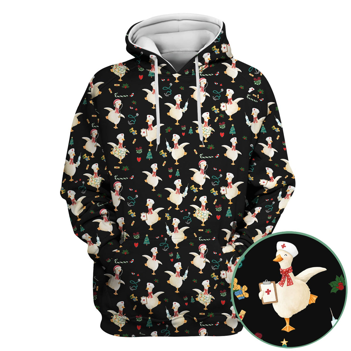 Christmas Goose Nurse Scrub Top