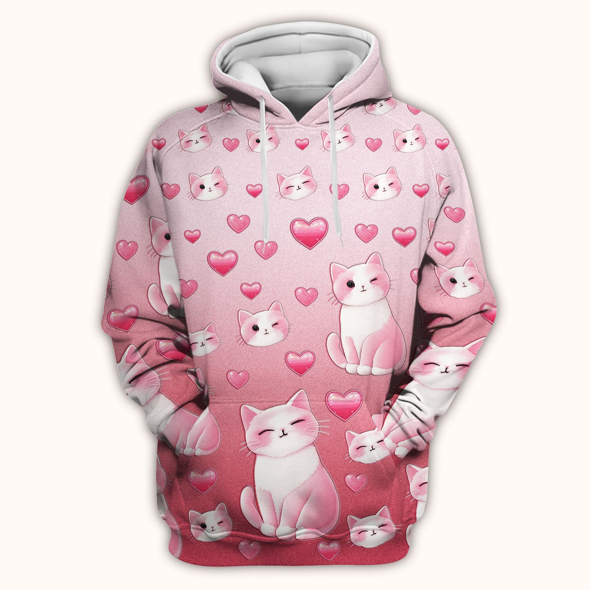 Valentine Cat Heart Nurse Scrub Top