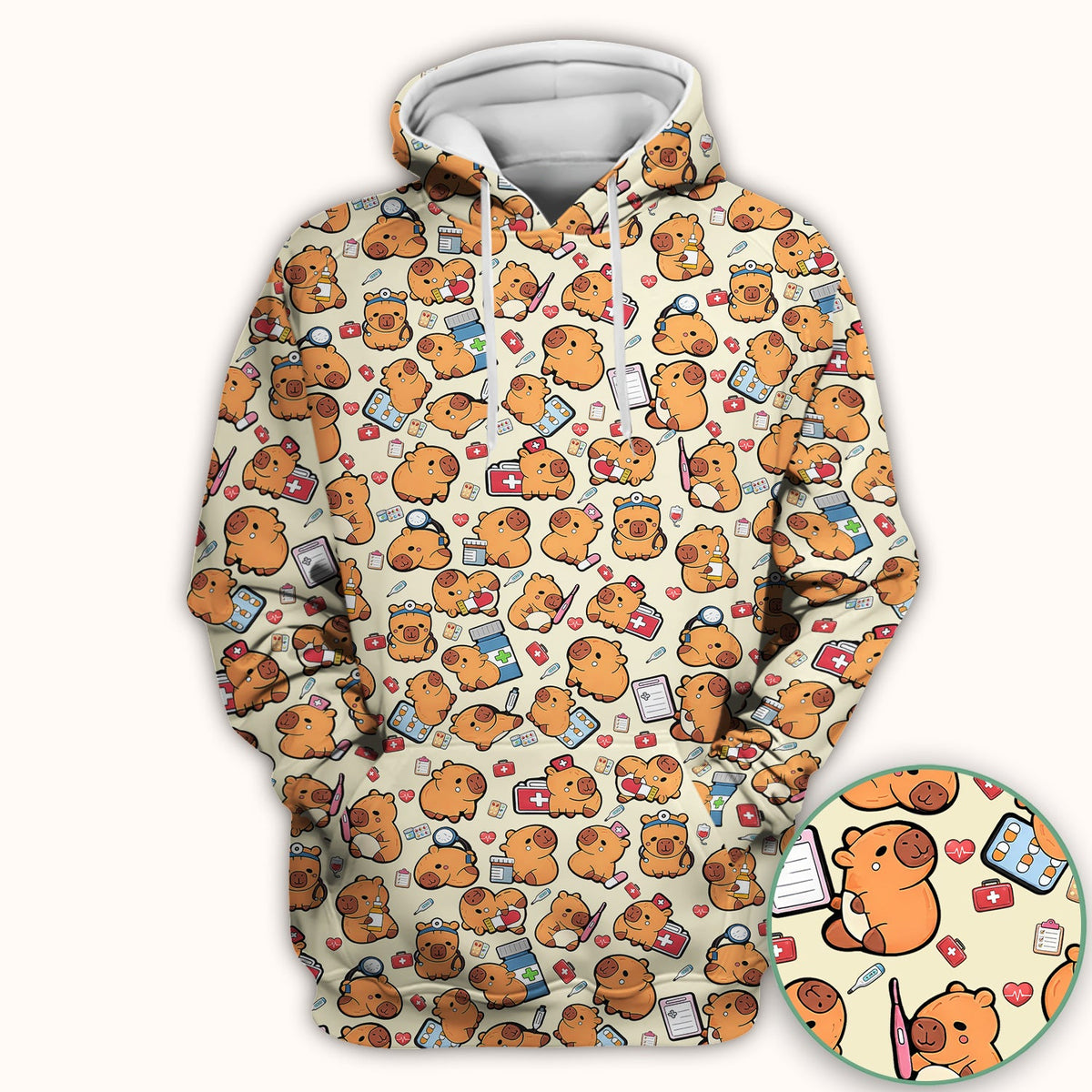 Capybara Stethoscope Medical Tools Nurse Scrub Top