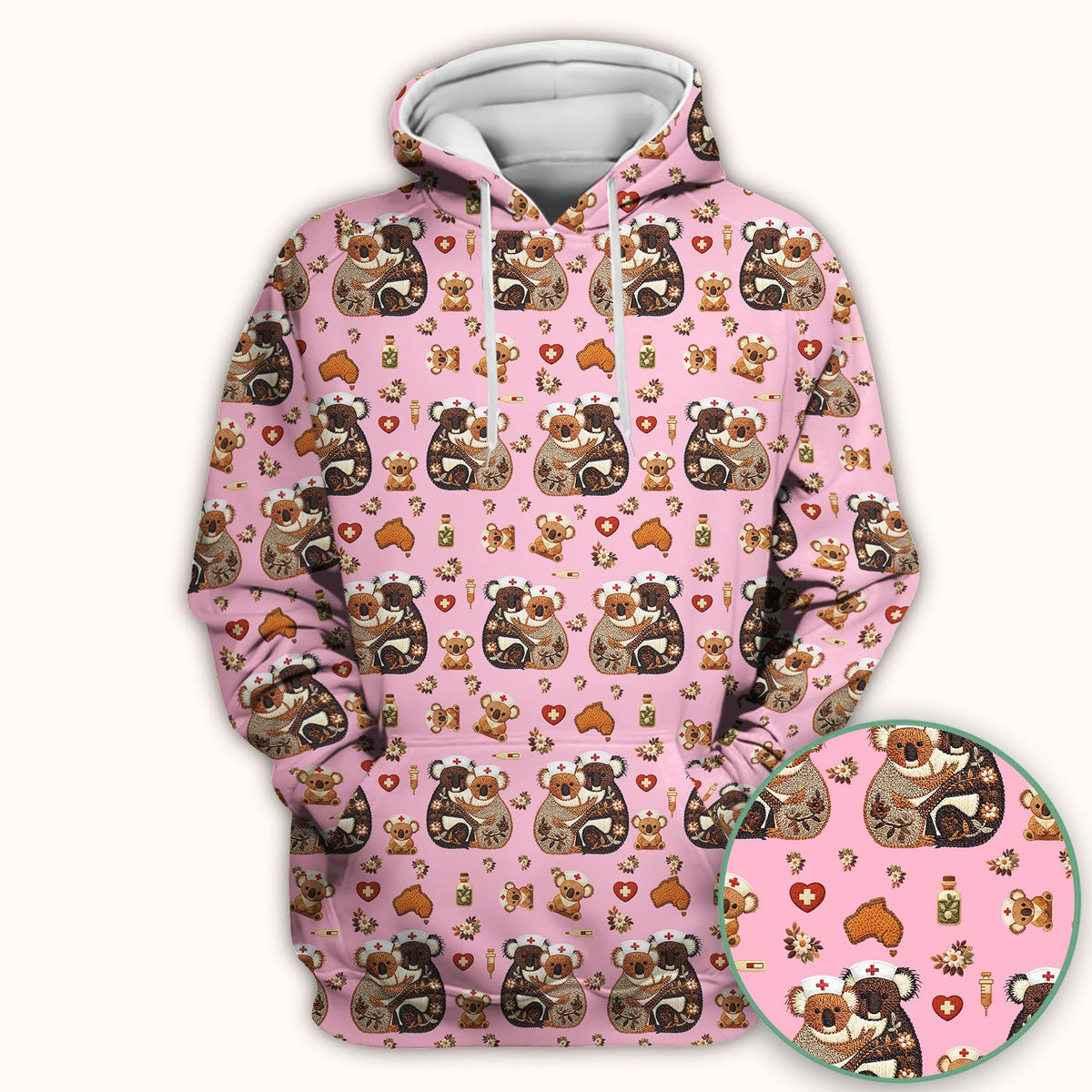 Koala Nurse Scrub Top - Valentines Day Gift