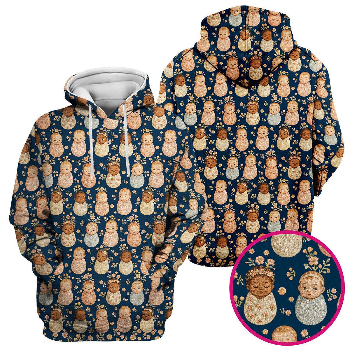 Sweet Newborn Baby Floral Nurse Scrub Top