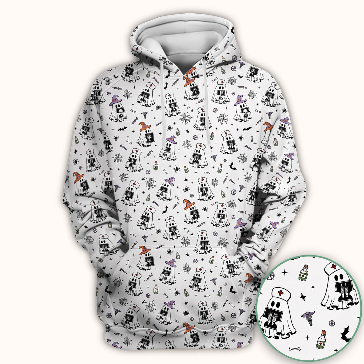 Ghost Nurses with X-Rays Scrub Top - Halloween Gift
