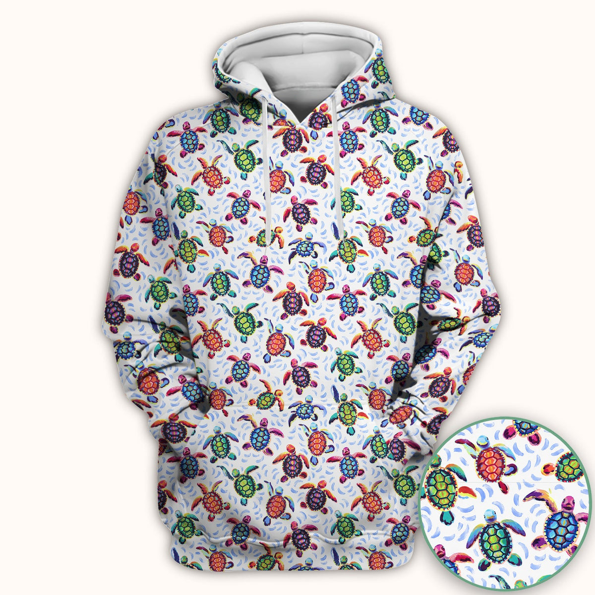 Colorful Sea Turtle Wave Nurse Scrub Top