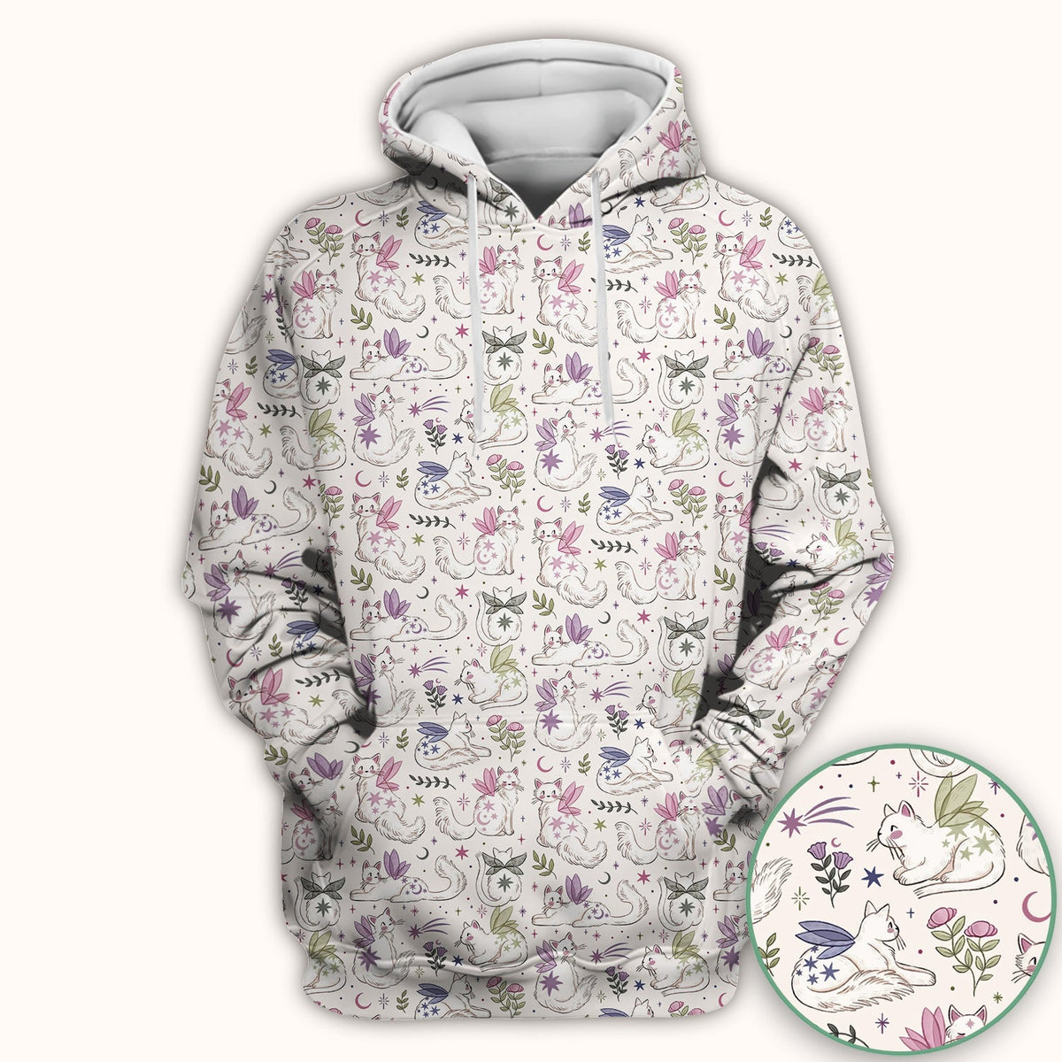 Fairy Cat Moon Star Nurse Scrub Top