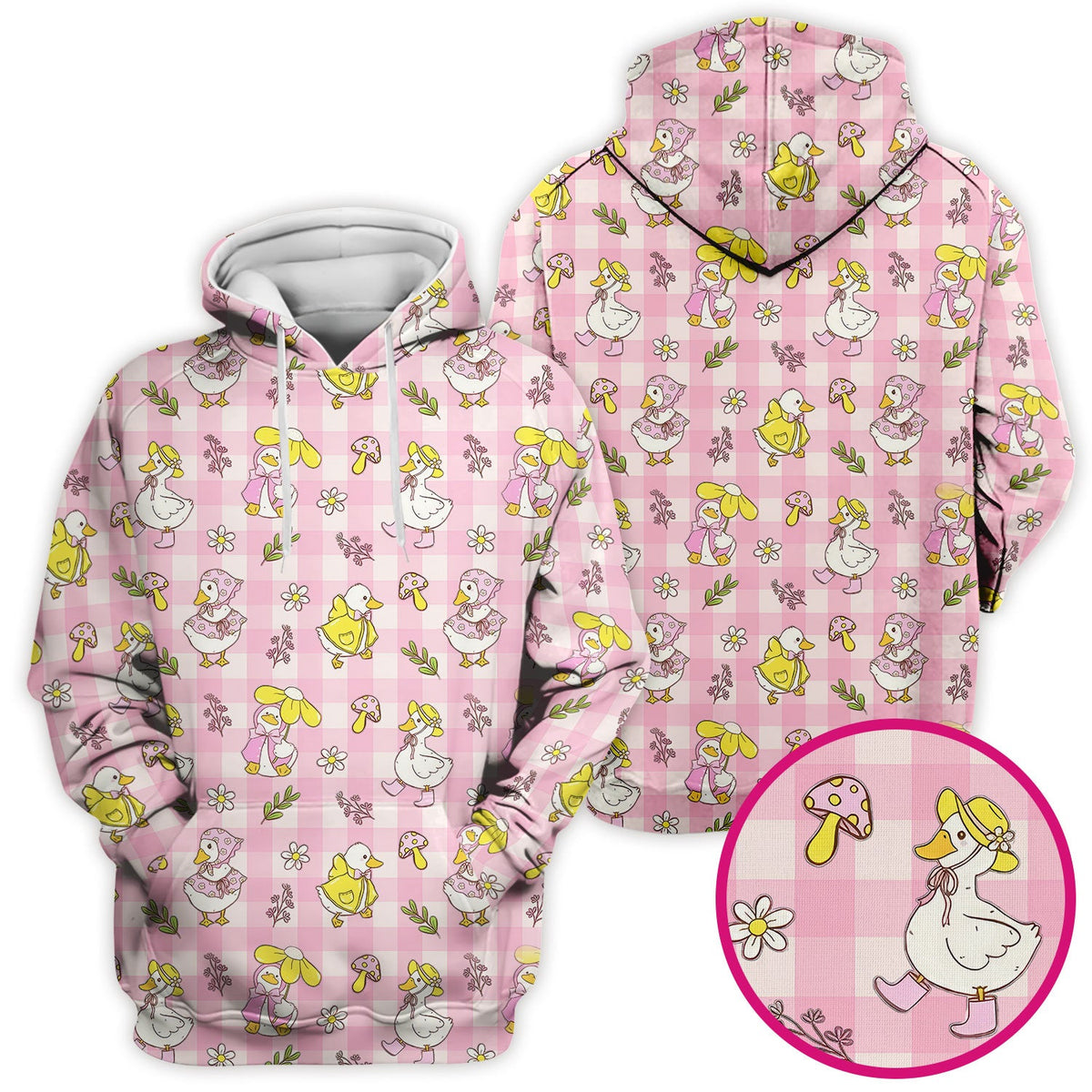 Duck Outfit Gingham Nurse Scrub Top