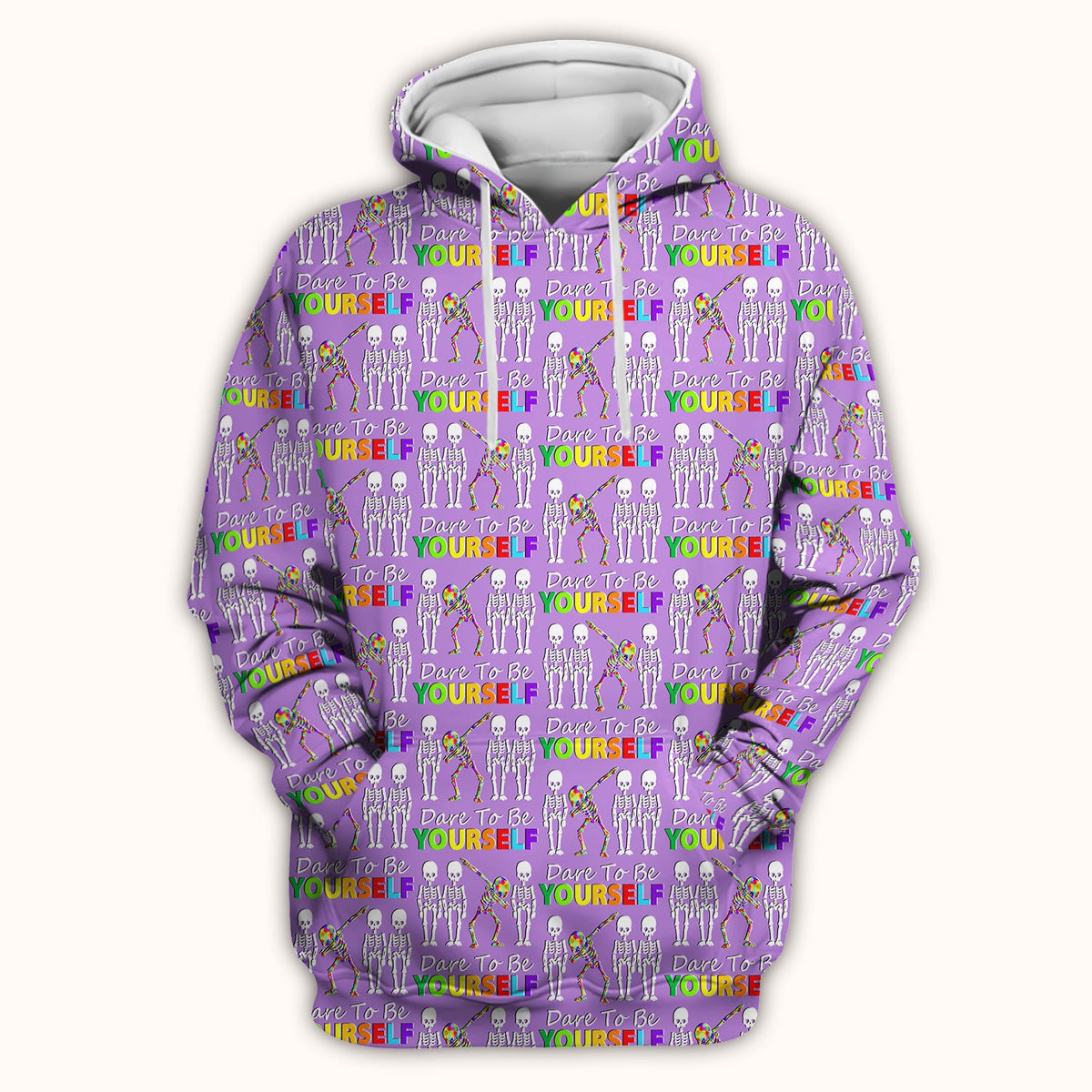 Rainbow Skeleton Dare To Be Yourself Nurse Scrub Top