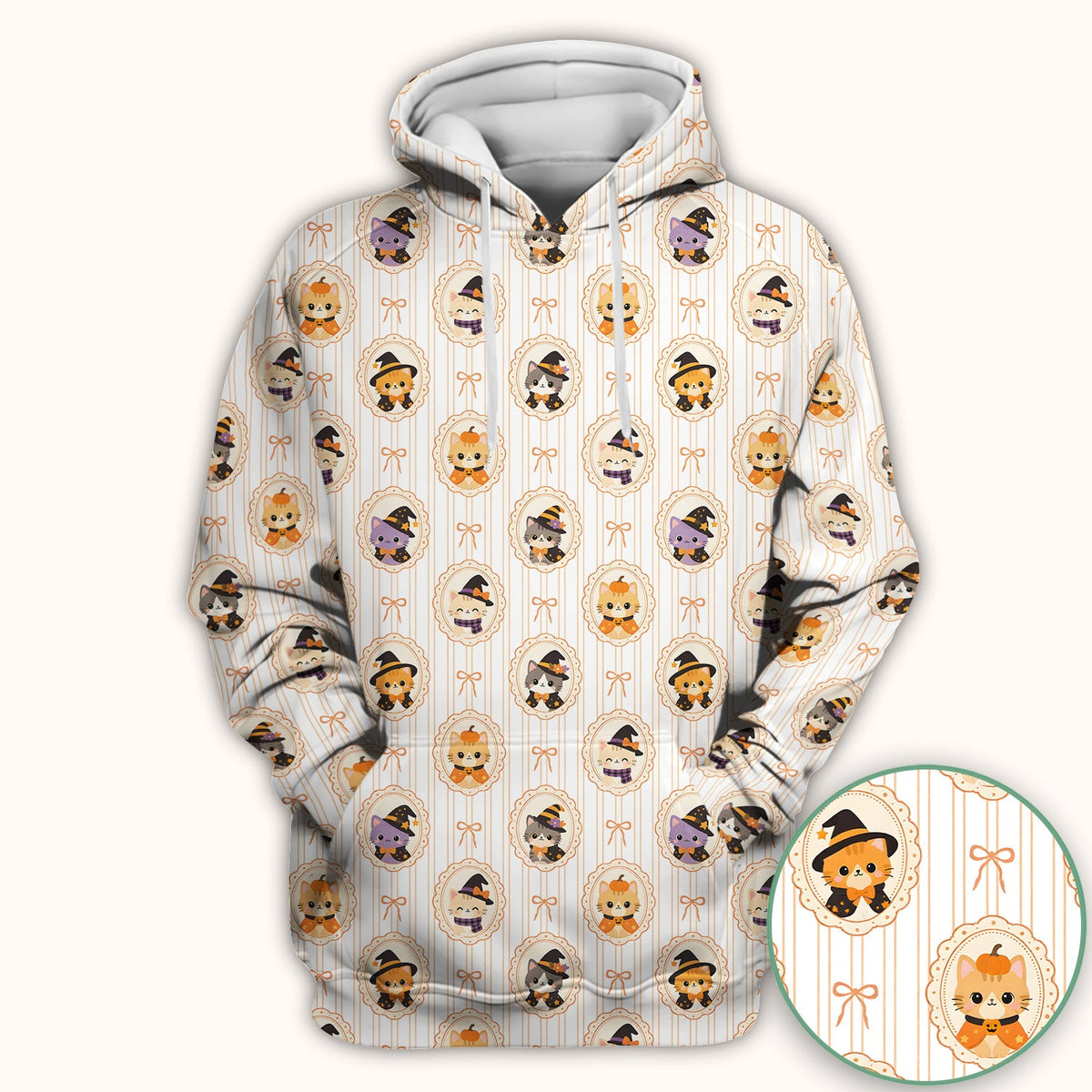 Halloween Cat Stripe Nurse Scrub Top