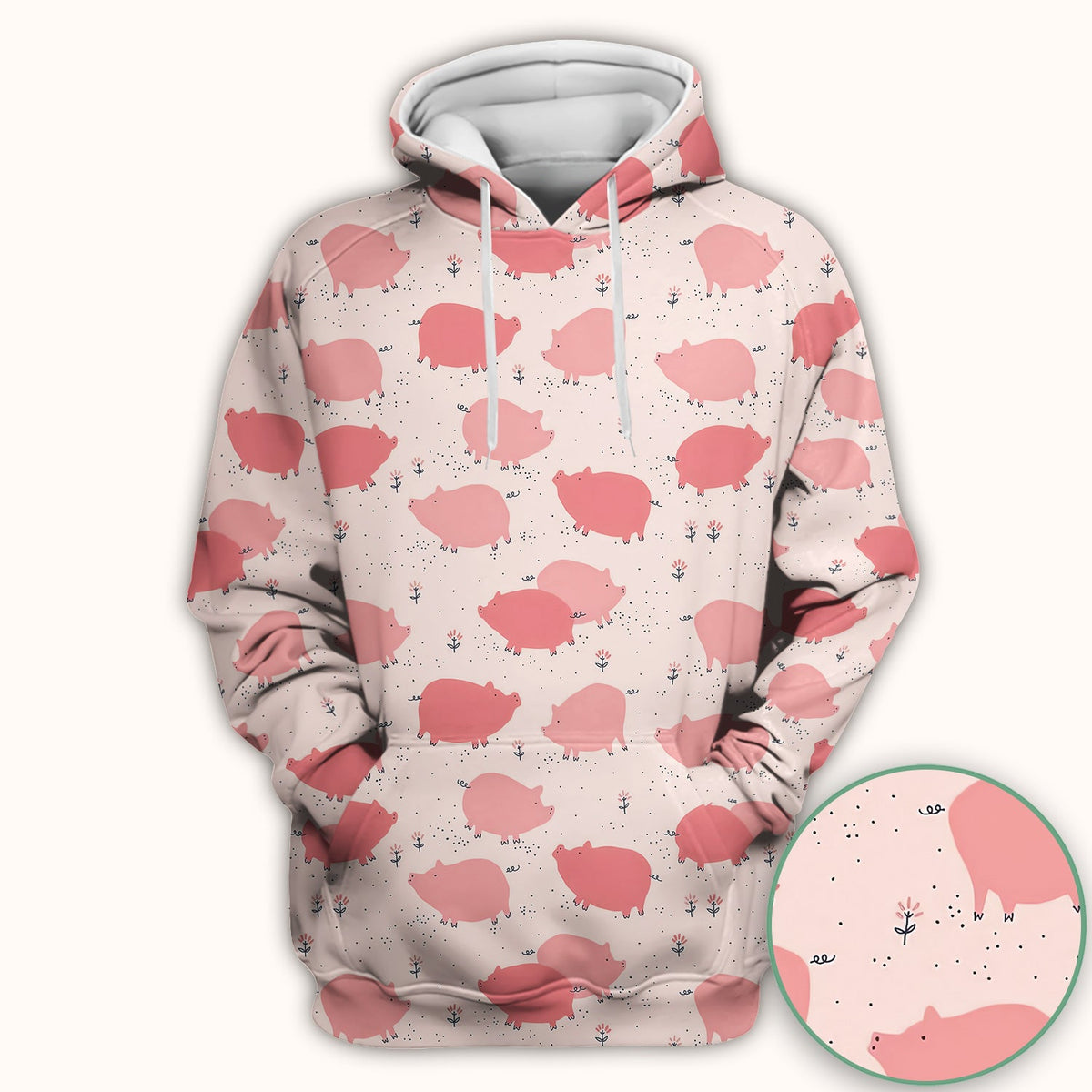 Pink Pig Farm Nurse Scrub Top