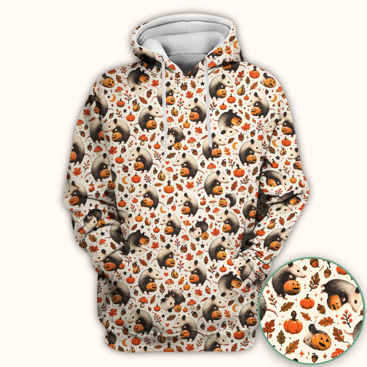 Opossum Pumpkin Patch Nurse Scrub Top - Halloween Gift