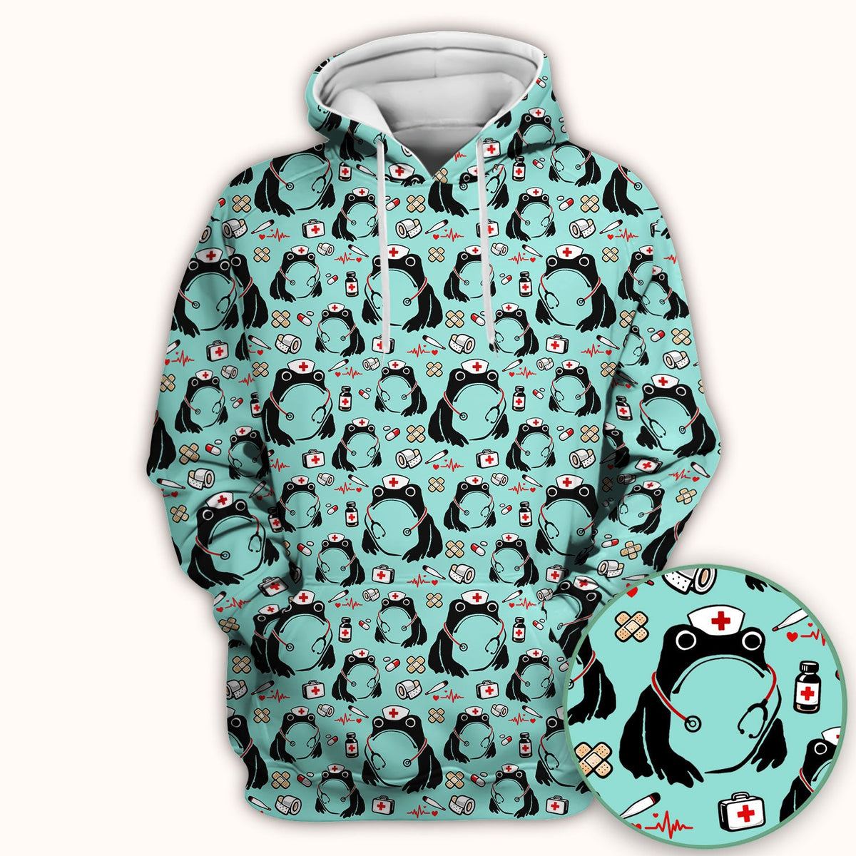 Frog Medical Nurse Scrub Top