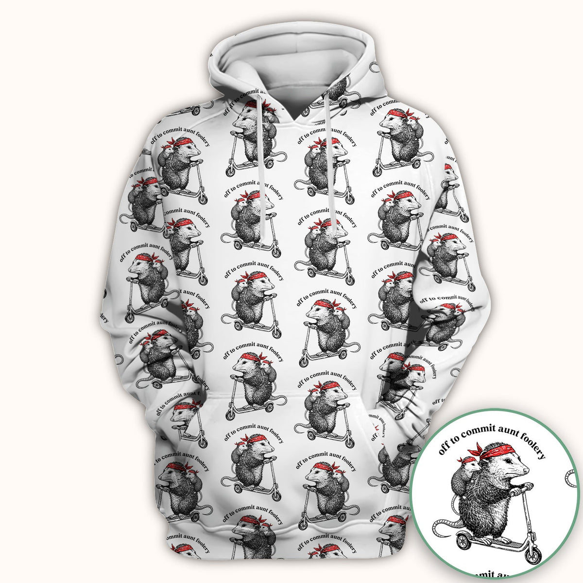 Aunt Foolery Opossum Nurse Scrub Top