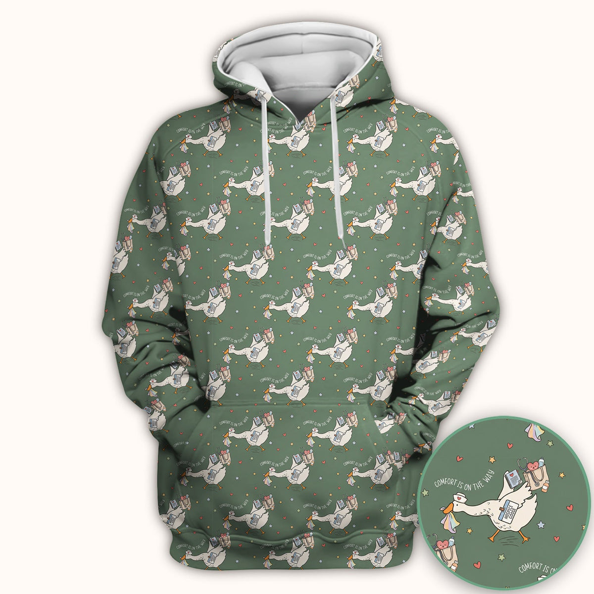 Comfort Is On The Way Goose Nurse Scrub Top