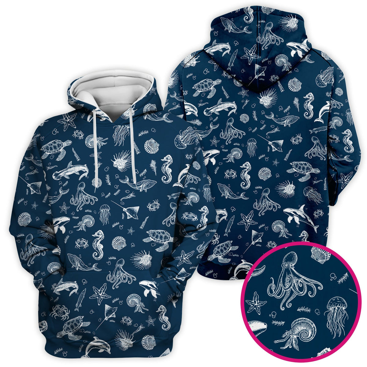 Marine Sea Life Nurse Scrub Top