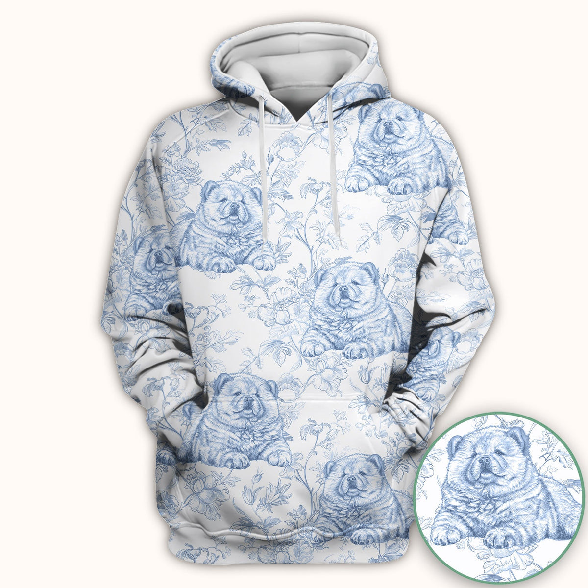 Dog Cat Chinoiserie Nurse Scrub Top