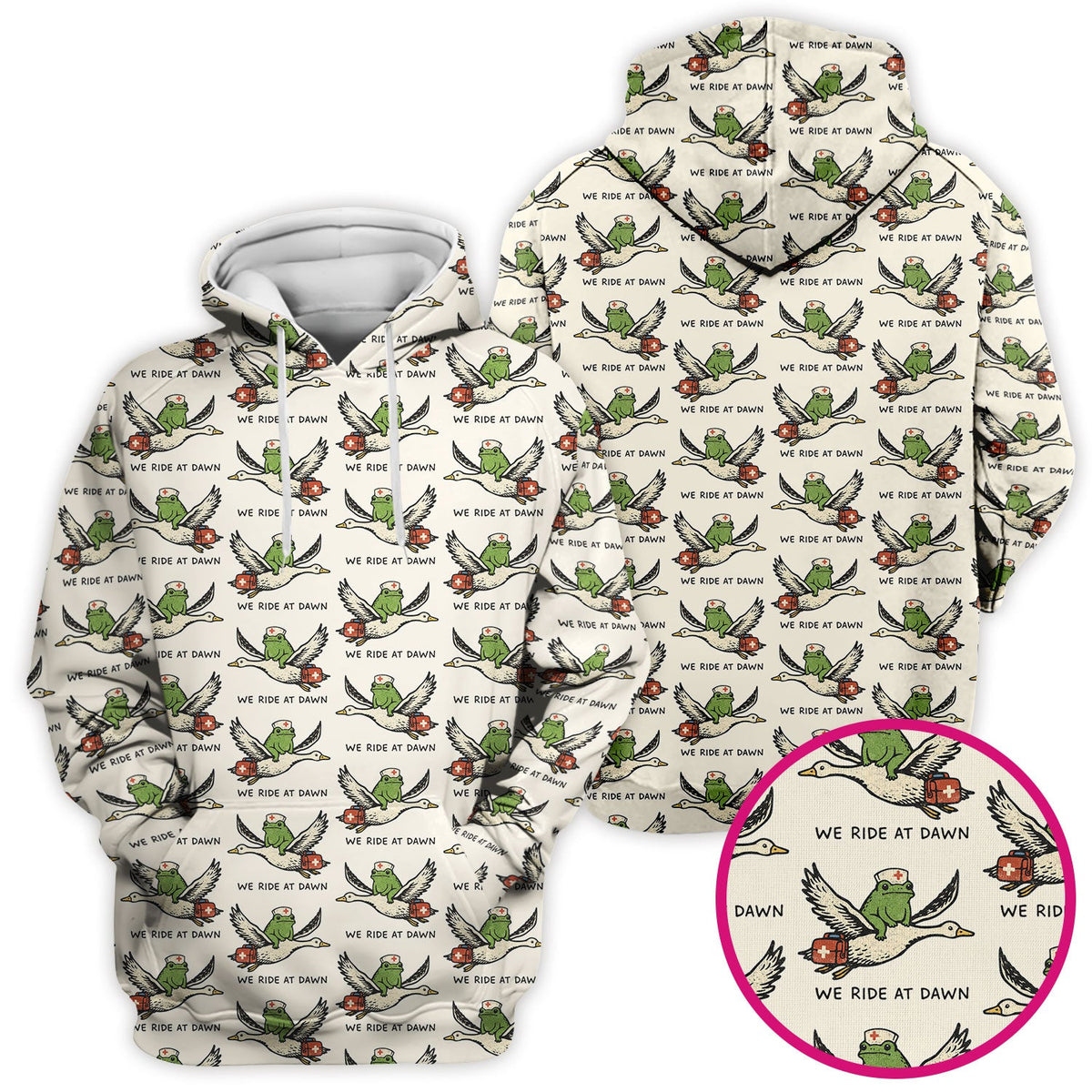Frog Riding Goose Nurse Scrub Top
