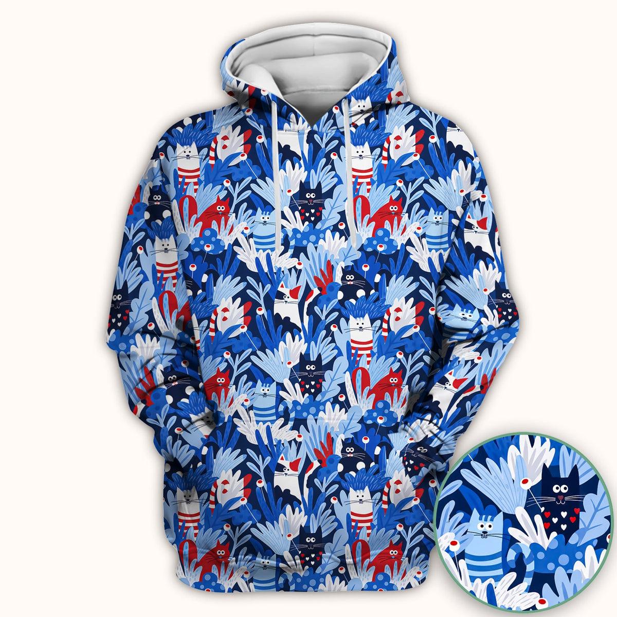 Cats Among Blue Foliage Nurse Scrub Top