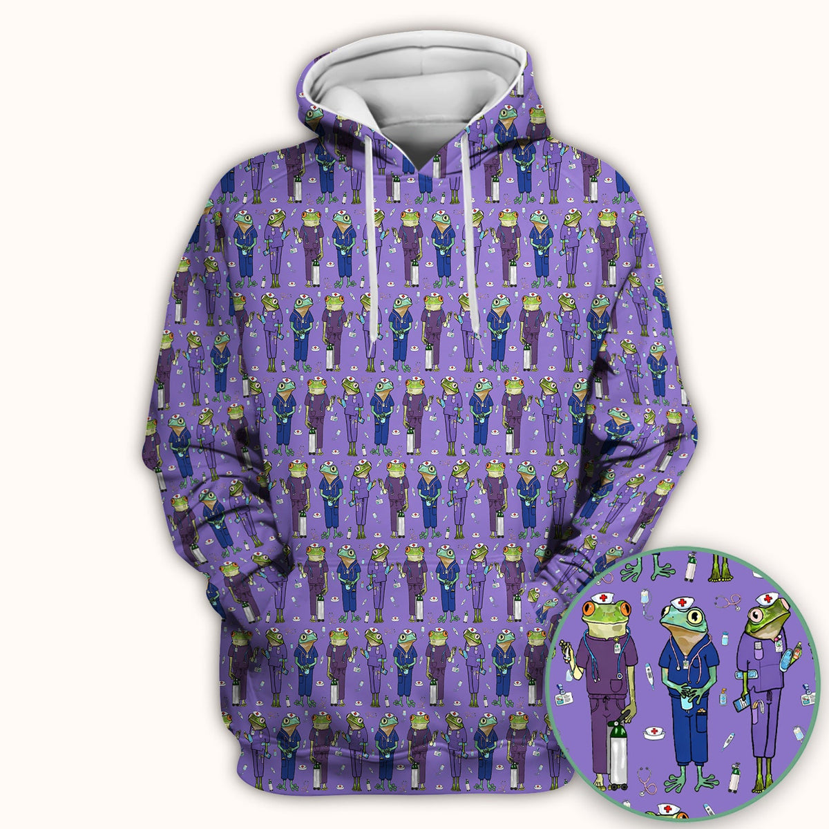 Frog Medical Nurse Scrub Top