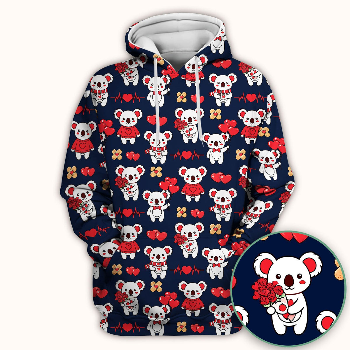 Sweet Koala Scrub Top - Valentines Day Gift For Nurse