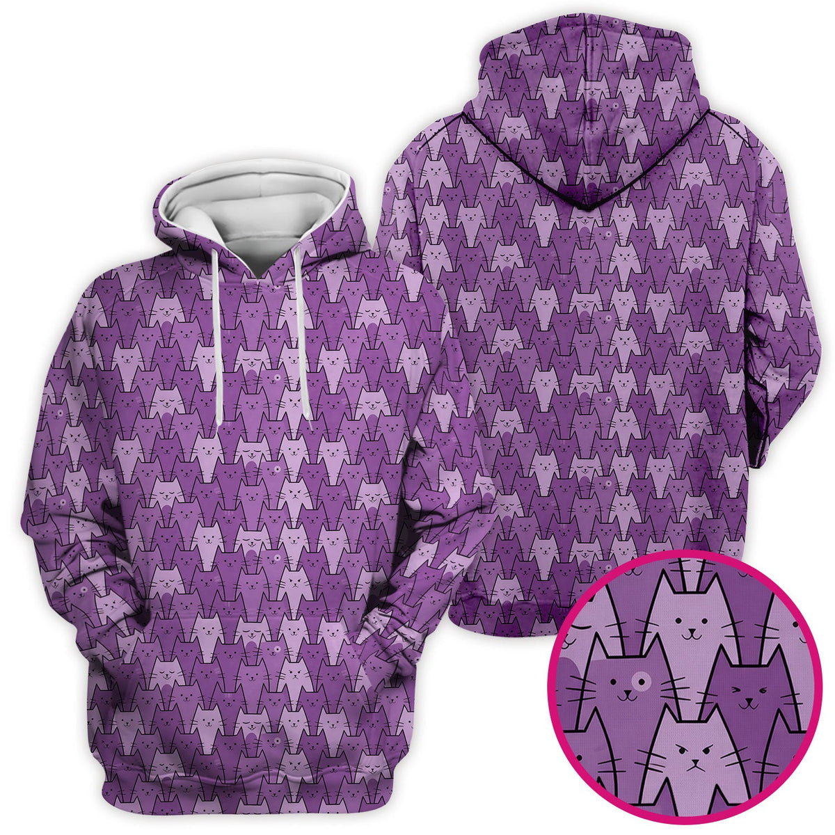 Purple Cats Nurse Scrub Top