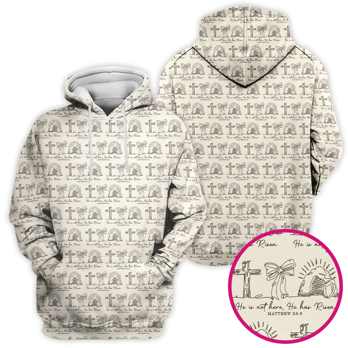 Christian Cross He Is Risen Pattern Scrubs Top, Comfortable Scrubs for Nurses
