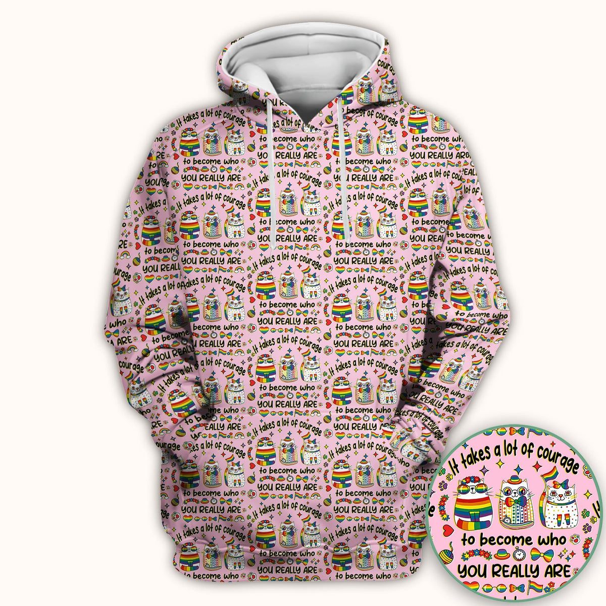 Nurse Rainbow Cat Courage Scrub Top