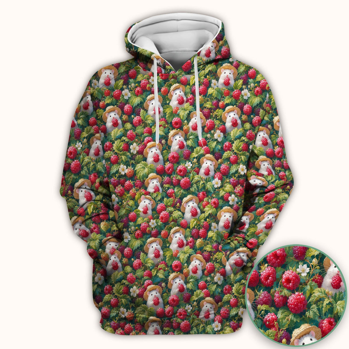 Raspberry Mouse Garden Nurse Scrub Top