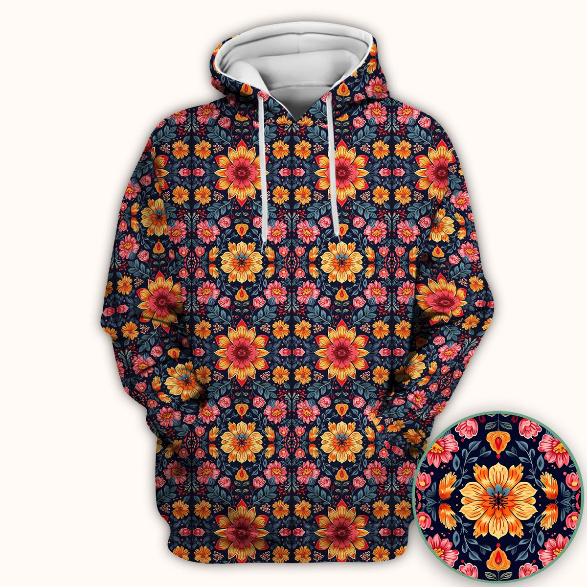 Elegant Dark Floral Nurse Scrub Top
