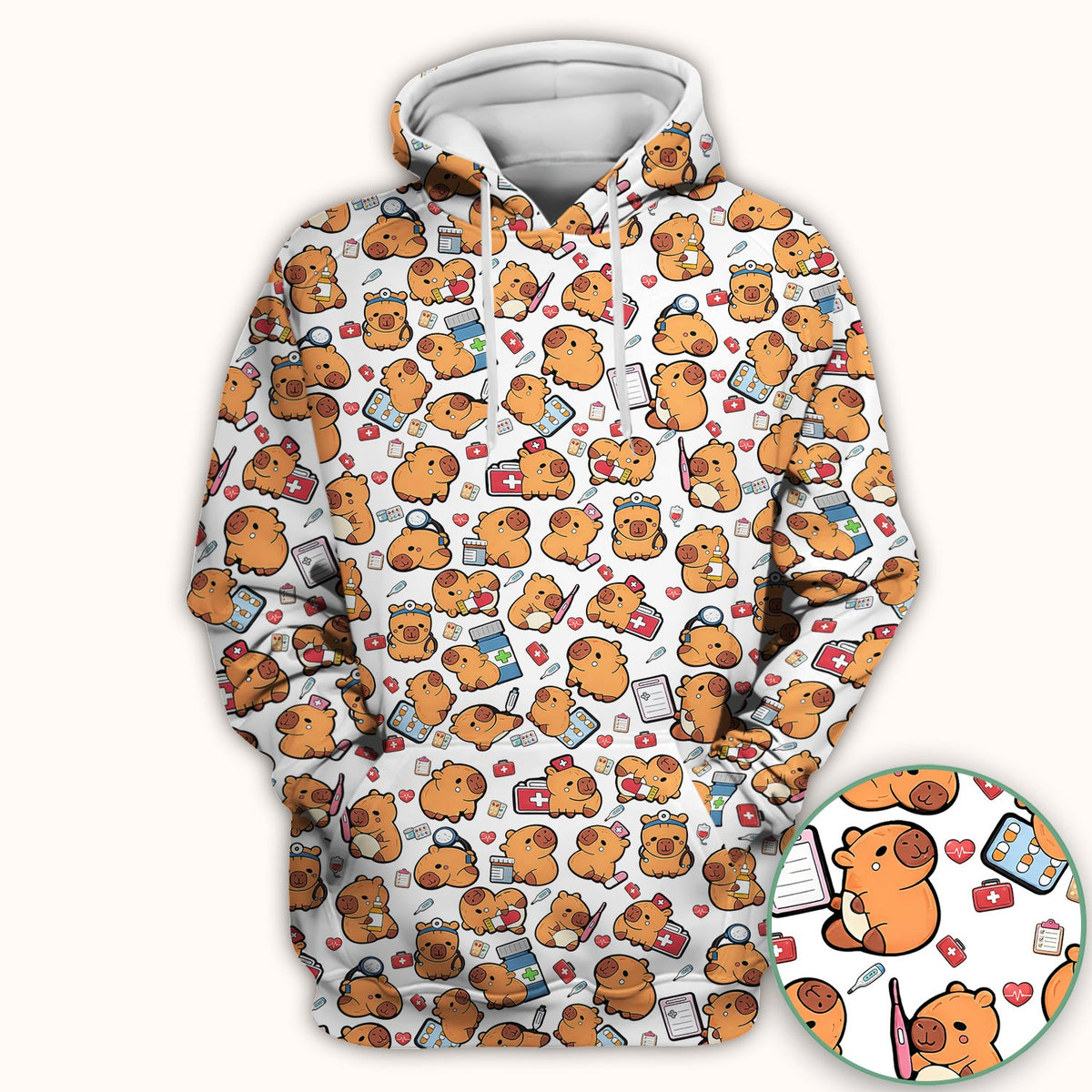 Capybara Stethoscope Medical Tools Nurse Scrub Top
