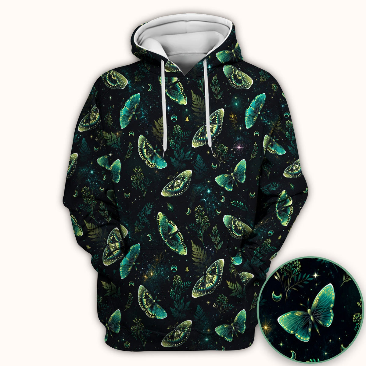 Mystical Moonlight Butterfly Garden Nurse Scrub Top II