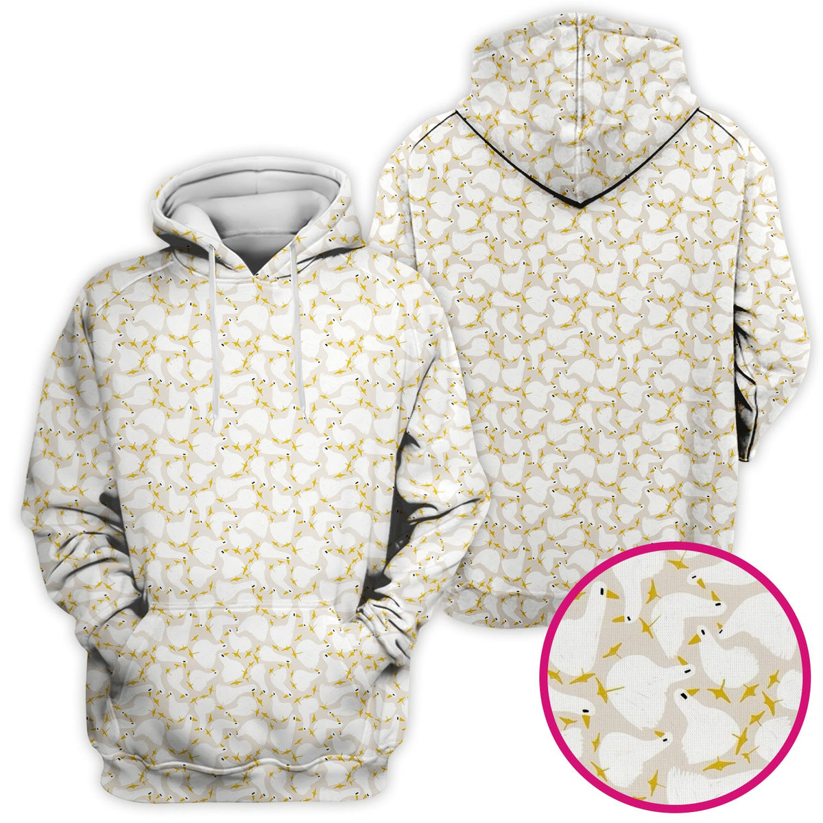 White Goose Yellow Star Nurse Scrub Top