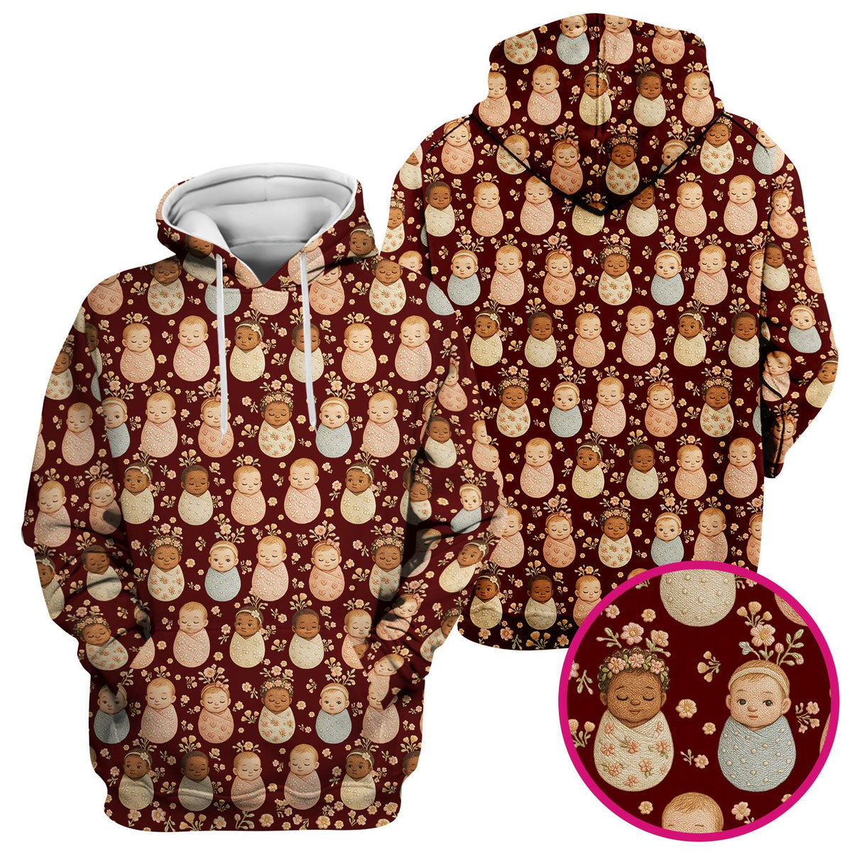 Sweet Newborn Baby Floral Nurse Scrub Top