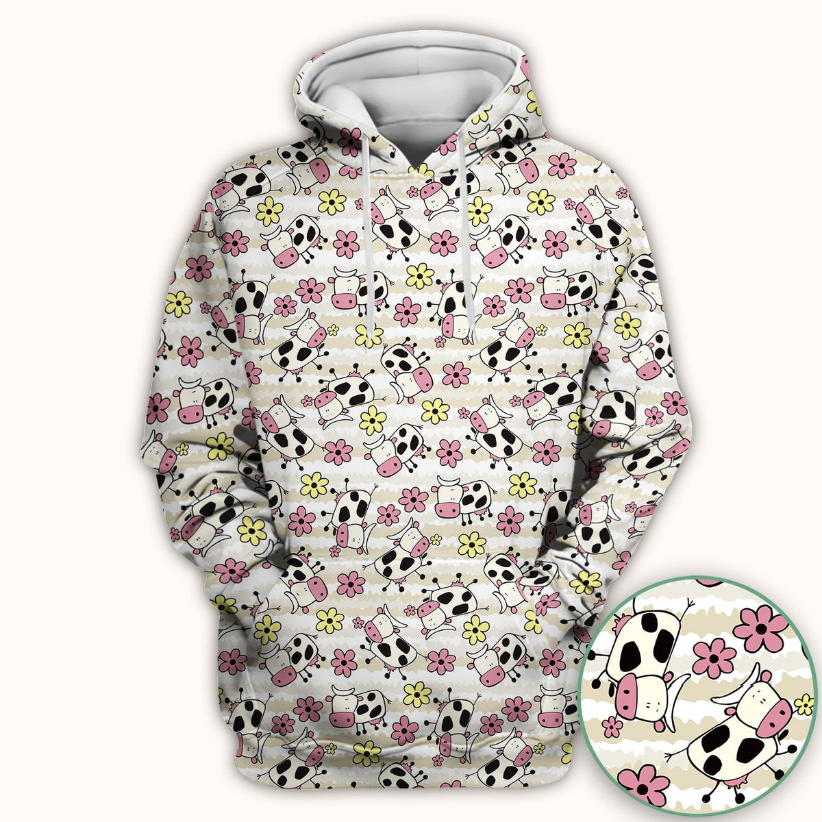 Cow Flower Meadow Nurse Scrub Top