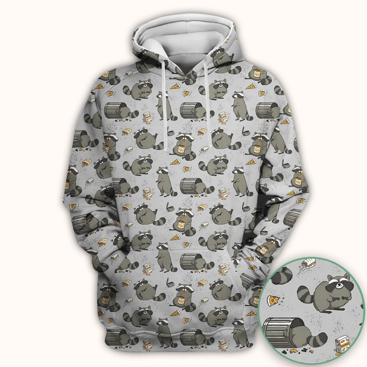 Raccoon Snack Trash Can Nurse Scrub Top