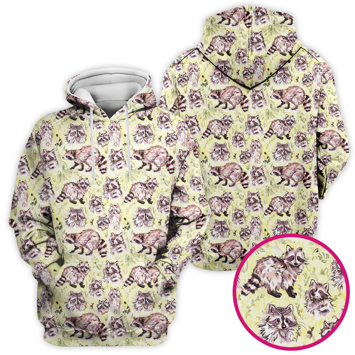 Woodland Raccoon Forest Nurse Scrub Top