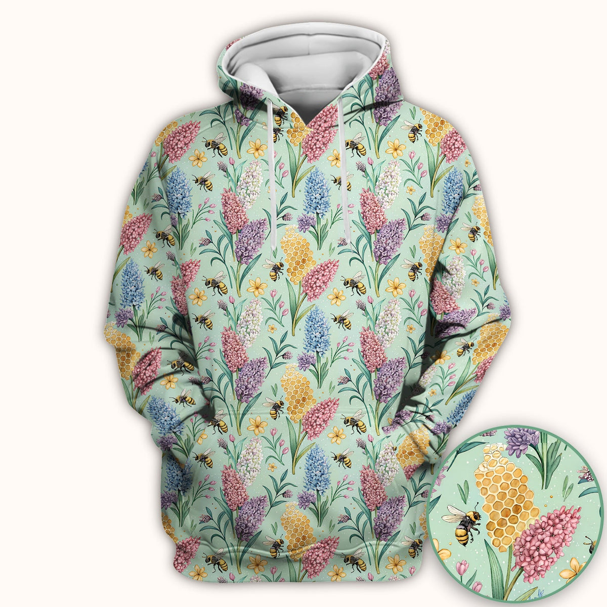 Pastel Wildflower Honeybee Nurse Scrub Top