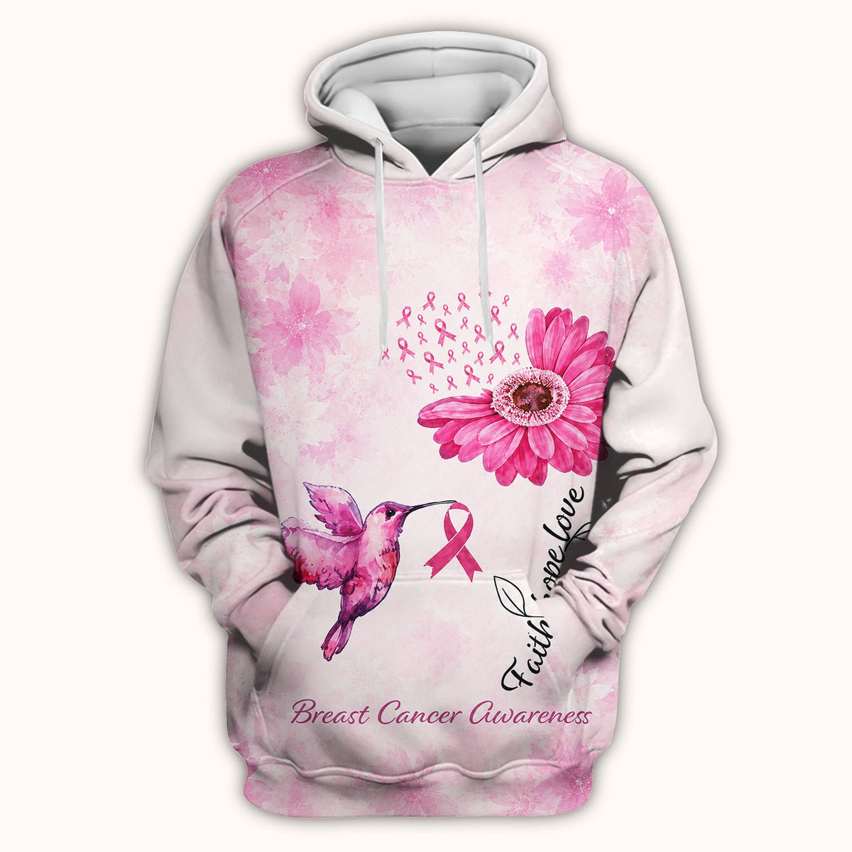 Breast Cancer Awareness Hummingbird Nurse Scrub Top