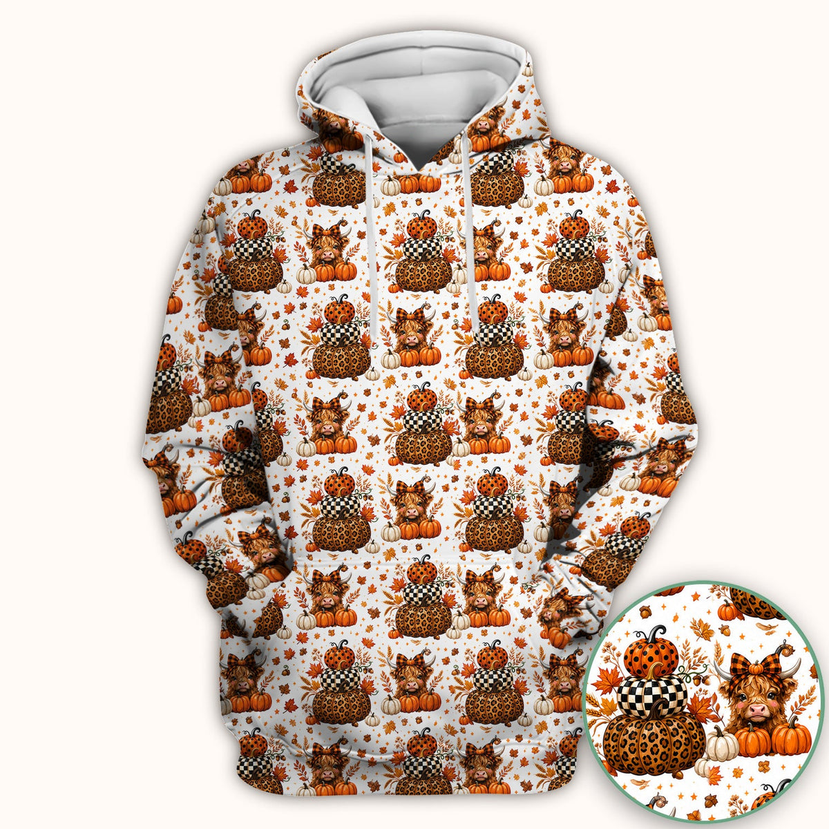 Fall Highland Cow Nurse Scrub Top