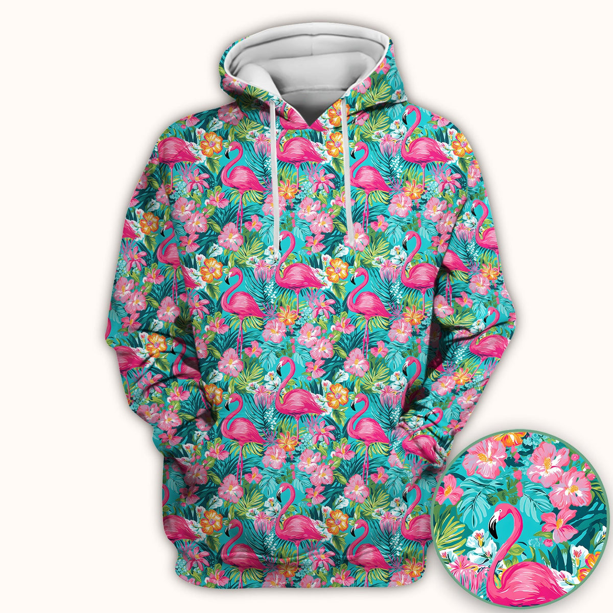 Tropical Flamingo Floral Nurse Scrub Top
