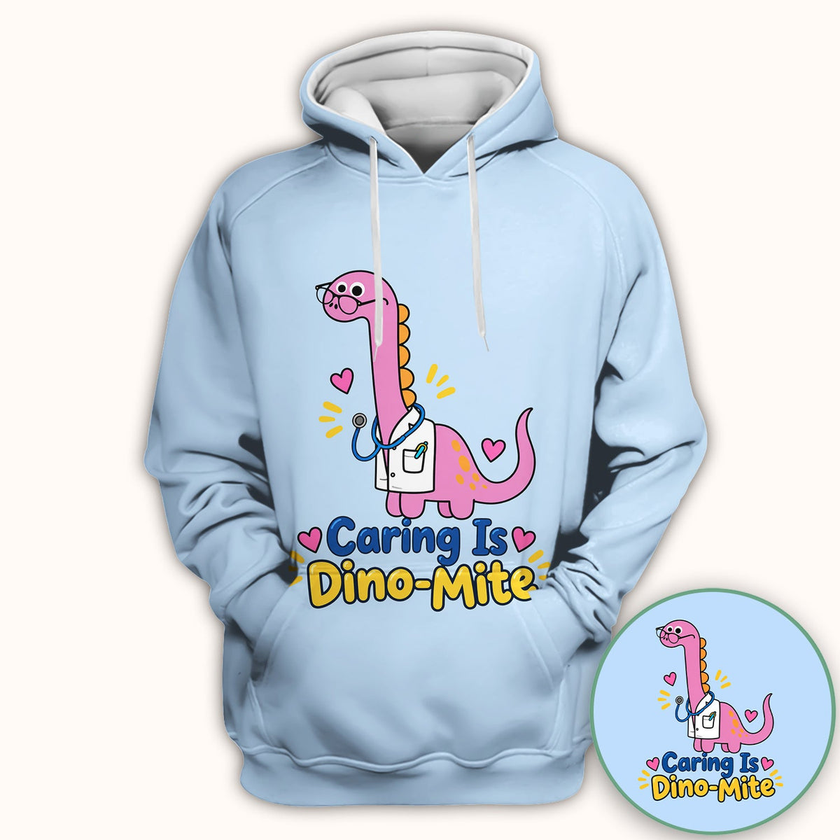 Caring Is Dino-Mite Dinosaur Nurse Shirt