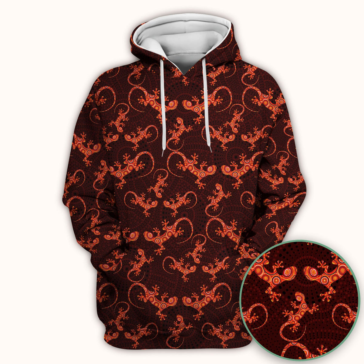 Australian Gecko Dot Art Inspired Medical Scrub Top - Women Uniform