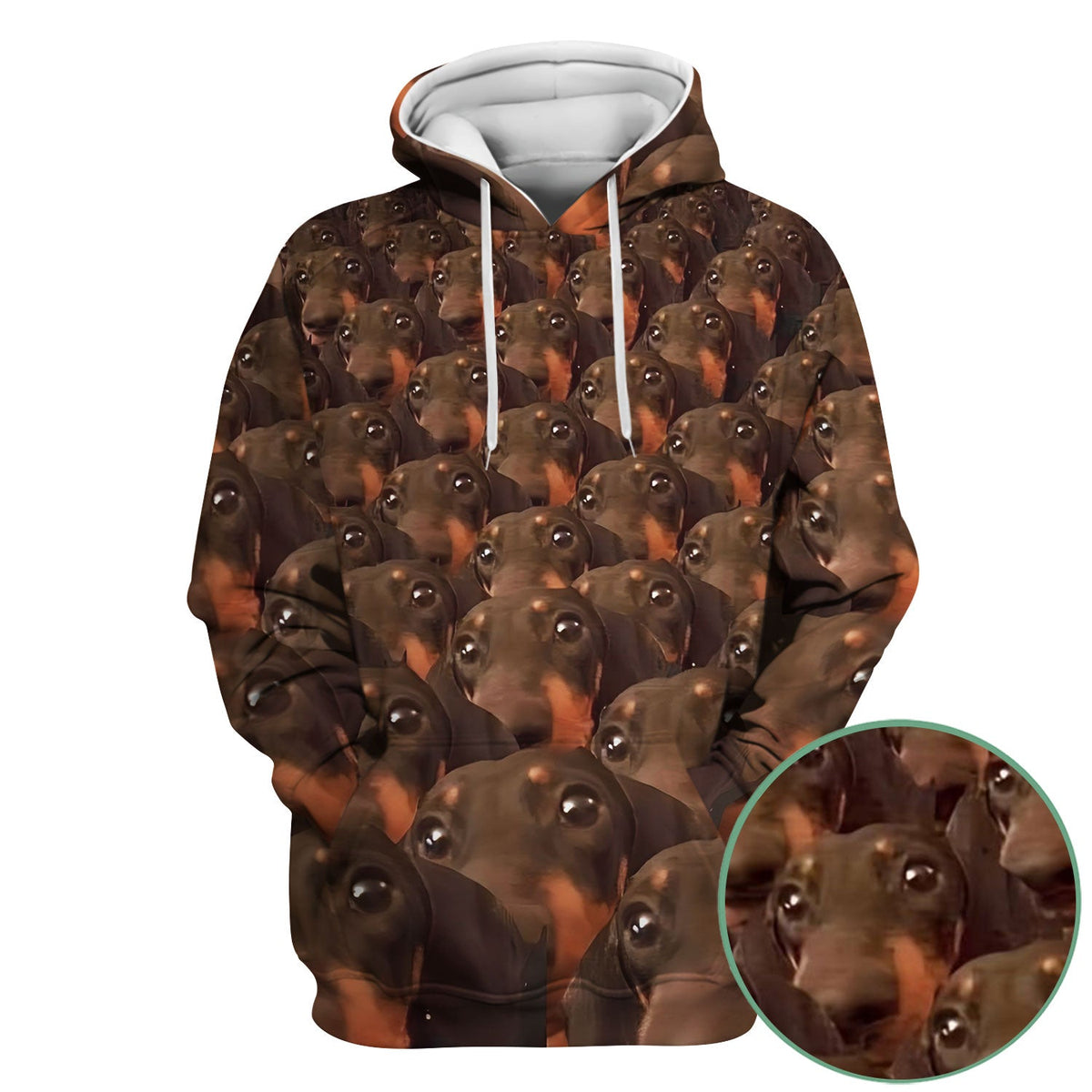Funny Dachshund Scrub Shirt - Dog Face Print Scrub Top for Women Men - Cute Animal Scrubs Gift for Nurse, CNA, RN, Doctor