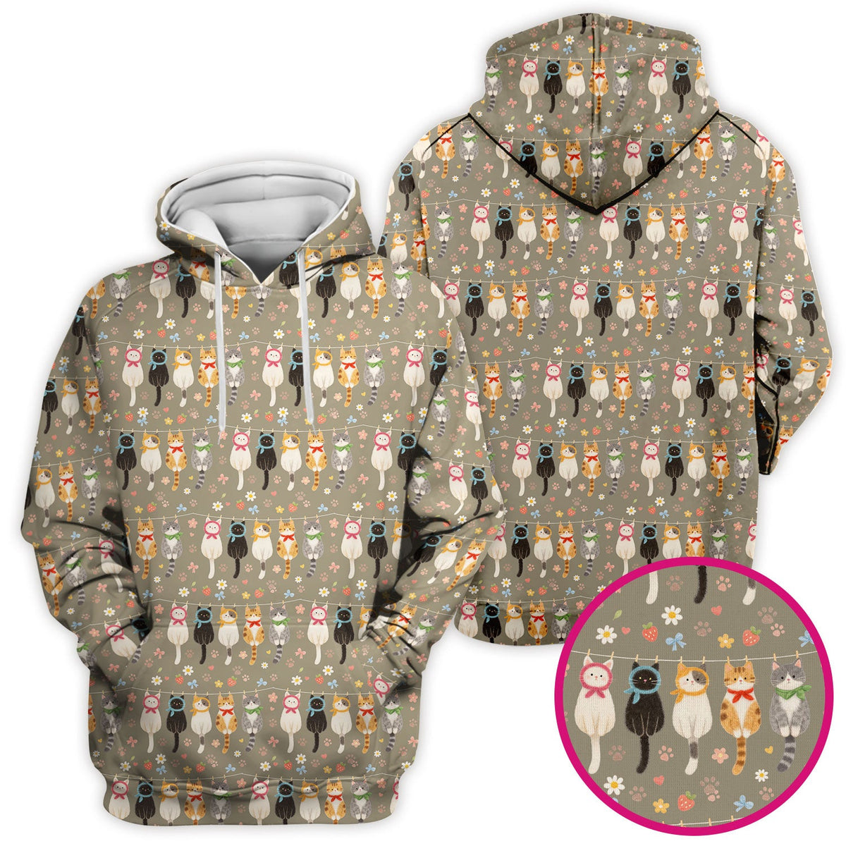 Cat Clothesline Nurse Scrub Top
