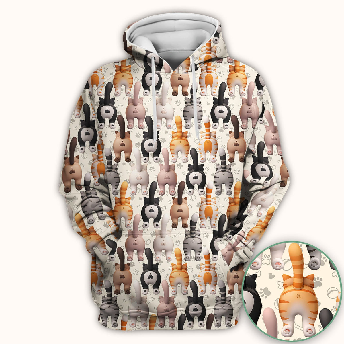 Cat Butt Paw Print Nurse Scrub Top