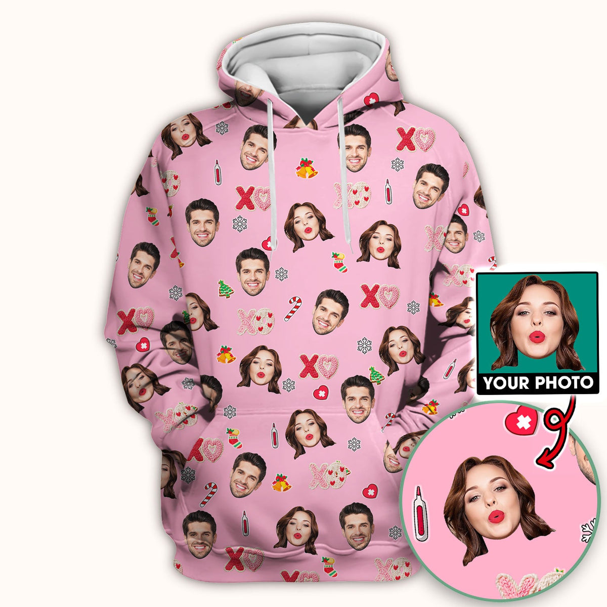 Personalized Photo Face Nurse Scrub Top